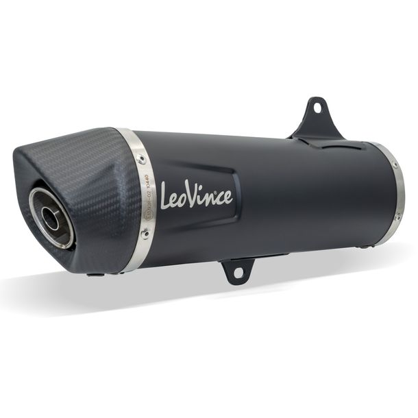 Silenciador trasero LeoVince pieza de repuesto de escape 10440, negro, 370mm 75mm > 52mm, derecho
