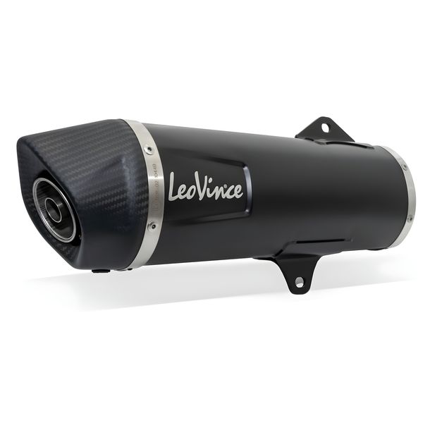 Uitlaatdemper LeoVince vervangingsonderdeel 10440, zwart, 370mm 75mm > 52mm, rechts
