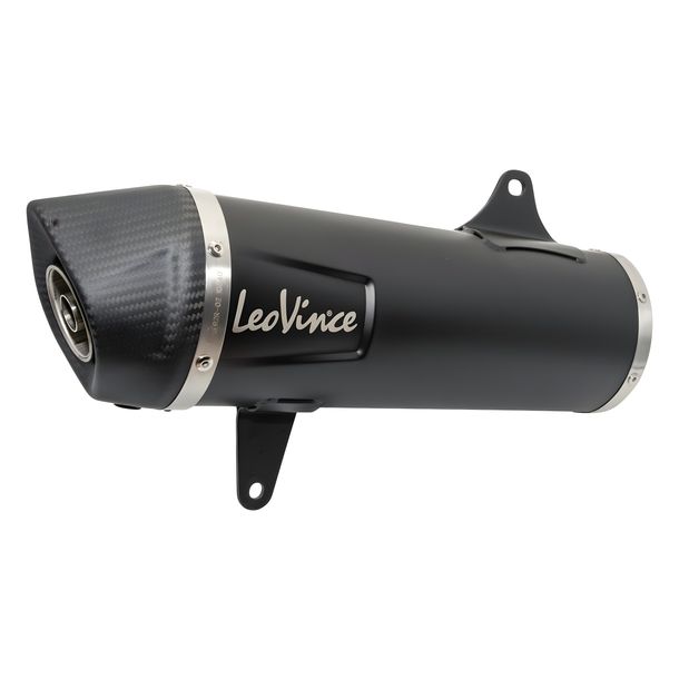 Uitlaatdemper LeoVince vervangingsonderdeel 10440, zwart, 370mm 75mm > 52mm, rechts