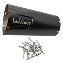 LeoVince Silencer Cover Exhaust Replacement Part Cover End Silencer, black, 270mm, right for FACTORY Black Edition