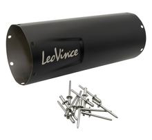 LeoVince Muffler Cover Exhaust Replacement Part End Muffler Cover, Black Stainless Steel, 300mm for LV ONE 4 ROAD