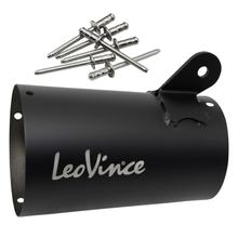 Schalldämpferhülle LeoVince Auspuff-Ersatzteil Hülle Endschalldämpfer, Edelstahl schwarz, 160mm, rechts