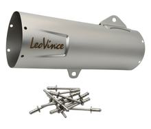 Schalldämpferhülle LeoVince Auspuff-Ersatzteil Hülle Endschalldämpfer, Edelstahl, 370mm, rechts