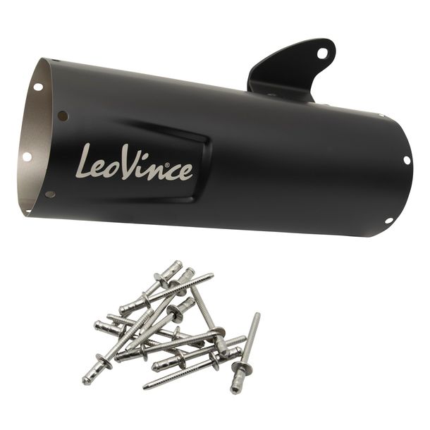 LeoVince Silencer Cover Exhaust Replacement Part Cover End Silencer, black, 300mm, right