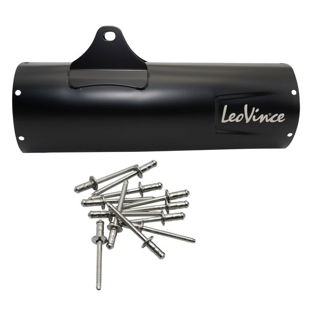 LeoVince Silencer Cover Exhaust Replacement Part Cover End Silencer, black, 370mm, left