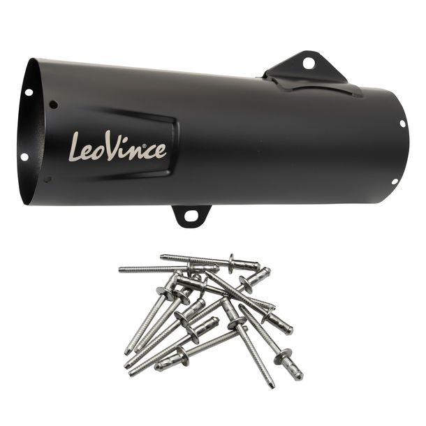 LeoVince uitlaat onderdeel demperbekleding, demperhuls, einddemper, zwart, 370mm, rechts