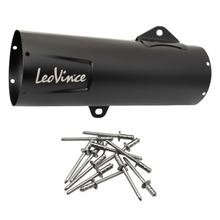 Copertura silenziatore LeoVince ricambio scarico copertura silenziatore finale, nero, 370mm, destra