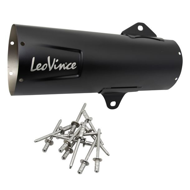 LeoVince uitlaat onderdeel demperbekleding, demperhuls, einddemper, zwart, 370mm, rechts