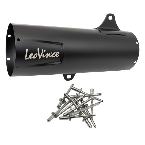 Silenciador LeoVince, pieza de repuesto para escape, cubierta del silenciador final, negro, 370mm, derecho