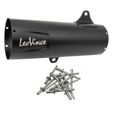 Tlumič výfuku LeoVince – náhradní díl výfuku, kryt koncového tlumiče, černá, 370mm, pravá strana