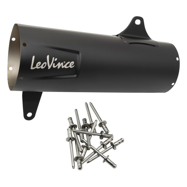 LeoVince uitlaat onderdeel demperbekleding, demperhuls, einddemper, zwart, 370mm, rechts