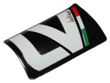 Targhetta / Emblema LeoVince Ricambio Scarico Adesivo, Carbonio, resistente al calore, 78,8x53mm per LV-10