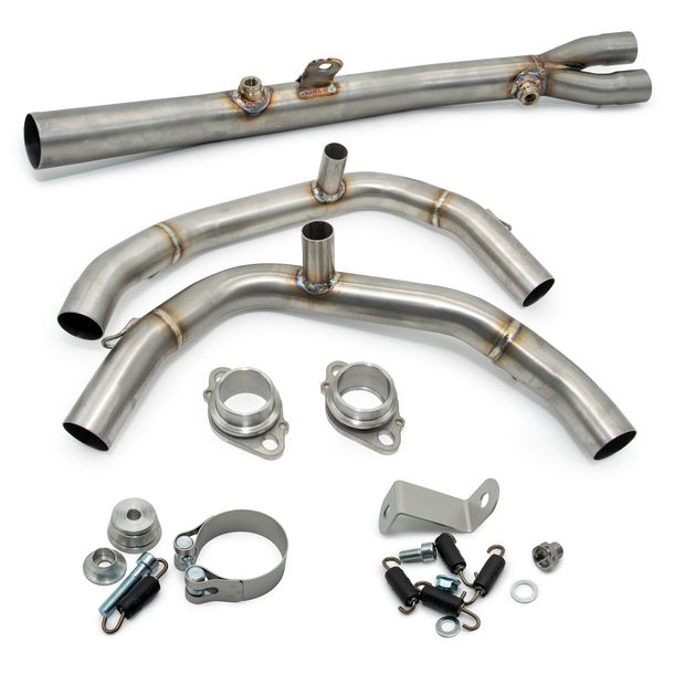 Auspuffkrümmer LeoVince Verbindungsrohr Edelstahl für Kawasaki Ninja 400 2018 - 2021 E4 / 2022 - 2023 E5 / Ninja 500 / SE 2024 - 2026 E5+ / Z 400 2019 - 2021 E4 / 2022 - 2023 E5 / Z 500 / SE 2024 - 2026 E5+