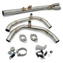 Collecteur d'échappement LeoVince tube de raccordement en acier inoxydable pour Kawasaki Ninja 400 2018 - 2021 E4 / 2022 - 2023 E5 / Ninja 500 / SE 2024 - 2026 E5+ / Z 400 2019 - 2021 E4 / 2022 - 2023 E5 / Z 500 / SE 2024 - 2026 E5+