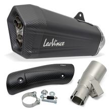 Rear Silencer LeoVince LV-12 Black Edition with approval, stainless steel black, carbon end cap & heat shield for Honda NT 1100 Model Years 2022 - 2024 E5