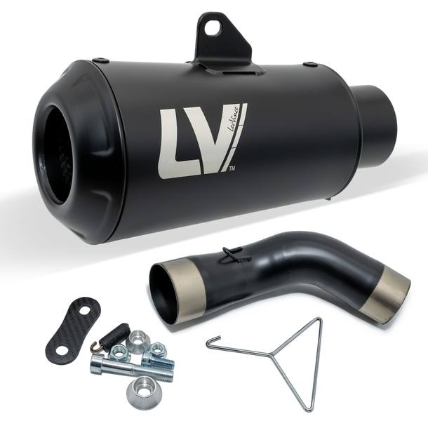 Leovince Exhaust Slipon Lv-10 Full Black Steel Racing for Kawasaki