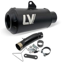 Silencieux d'échappement LeoVince LV-10 FULL BLACK avec homologation, acier inoxydable noir pour CF Moto CL-X Heritage / Sport 700 Année 2021 - 2023 E5