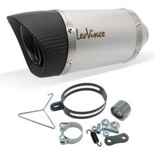 Endschalldämpfer LeoVince LV PRO mit Zulassung, Edelstahl, Carbon Kappe & Hitzeschild für Moto Morini X-Cape / A2 650 Bj. 2021 - 2024 E5