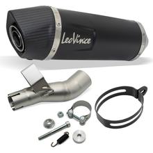 Silencieux LeoVince LV ONE EVO Black Edition avec homologation, acier inoxydable noir, embout en carbone pour Honda NC 750 X ann. 2021 - 2024 E5 / ann. 2025 - 2026 E5+