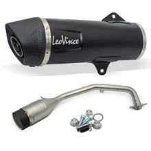 Complete LeoVince NERO exhaust system with catalytic converter & approval, black stainless steel, carbon end cap for Yamaha X-Max 125 / Tech Max Year 2021 - 2024 E5