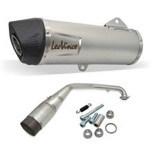 LeoVince Exhaust System Complete System LV ONE EVO with Catalytic Converter & Approval, Stainless Steel, Carbon Cap for Honda PCX 125