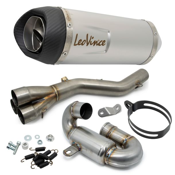 Complete exhaust system LeoVince LV ONE EVO with catalytic converter & approval, stainless steel, carbon cap for Triumph Tiger Sport 660 year 2022 - 2024 E5 / Trident year 2021 - 2024 E5