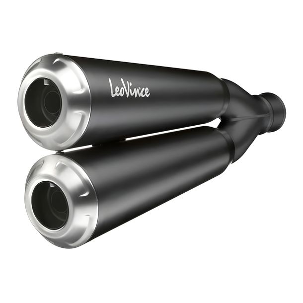 Système d'échappement LeoVince Complètement GP DUALS FULL BLACK avec catalyseur & homologation, acier inoxydable noir pour Yamaha XSR 700 Année de fabrication 2021-2022