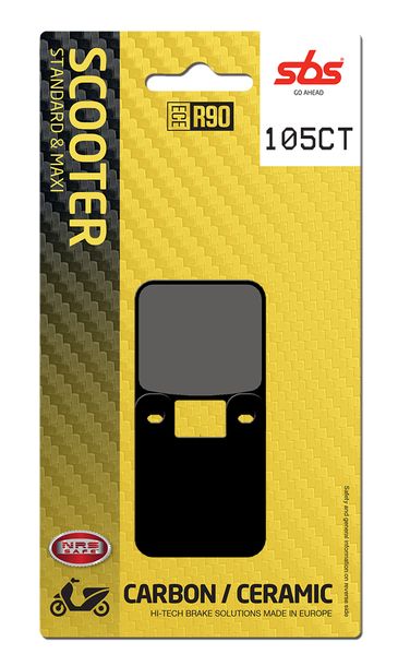 Plaquettes de frein SBS 105CT Carbon Tech pour Peugeot Jet-Force C-Tech Speedfight 2 LC AC 1 3 Satelis Vivacity, Italjet Formula TSDI Piaggio Diesis Elyseo