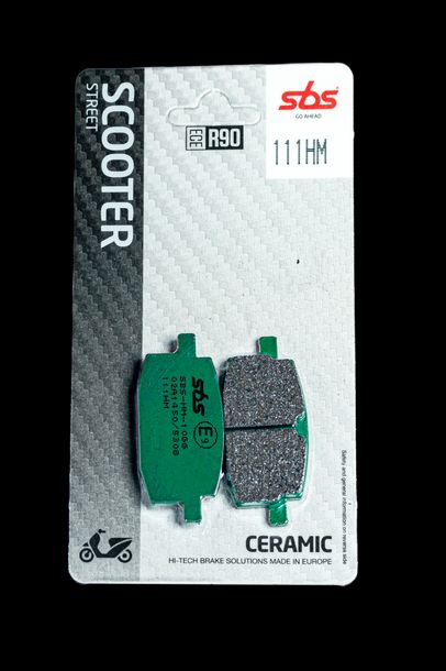 SBS 111HM Street Ceramic brake pads for PGO Big Max, Yamaha YE Zest BWS Peugeot V-Click MBK Booster Adly Silver Fox PMX Comet Malaguti Centro Tornado