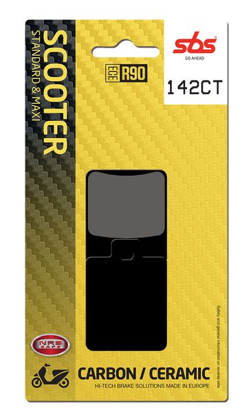 Plaquettes de frein SBS 142CT Carbon Tech pour Gilera Runner FXR FX SP, Piaggio NRG LC Stalker Vespa ET2 Extreme Sfera Liberty Purejet DT Zip Fast Rider