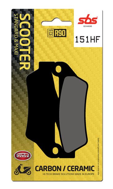 SBS 151HF Street Ceramic brake pads for Suzuki UH Burgman, MBK Skyliner Yamaha YP Majesty Gilera Nexus Thunder SP Maxster Benelli TNT BN R 125 - 500 ccm