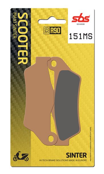Plaquettes de frein SBS 151MS Maxi Sinter pour Beta RR Enduro Supermoto, Suzuki UH Burgman MBK Skyliner Yamaha YP Majesty Piaggio X9 0 Gilera Nexus Aprilia