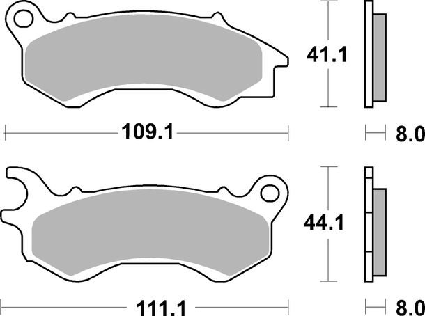 SBS 205HM Street Ceramic brake pads for Honda PCX i.e., Peugeot Django Vision D NSC R Polaris Ranger XP Crew EFI 50 - 700 ccm