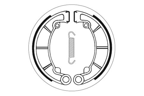 Mâchoires de frein SBS 2088 180 mm x 30 mm pour Kawasaki KH MACH I 250 / 400 ccm Année 1976 - 1980