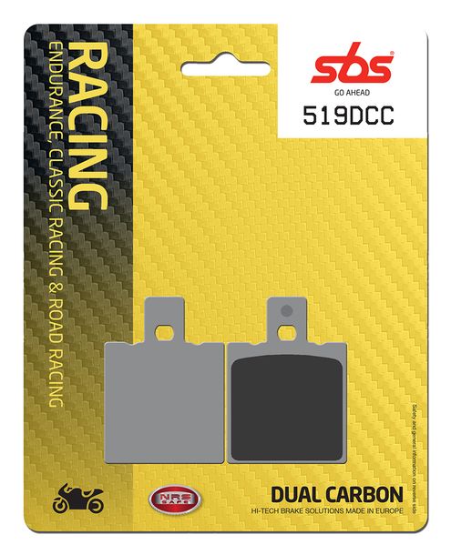 Bremsbeläge SBS 519DCC Road Racing Classic Dual Carbon für Aprilia RS 250 ccm Bj. 1995