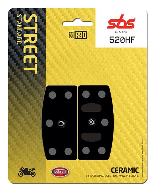 SBS 520HF Street Ceramic brake pads for Beta RR Enduro Supermoto, Aprilia Habana Custom Atlantic Sportcity Cube BMW R 75 6 Evo 2 100 7 RX 50 - 1000 ccm