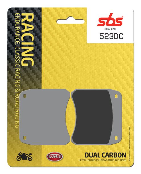 SBS 523DC Road Racing Dual Carbon Brake Pads for Triumph T140 Bonneville TR7 T Tiger Trail V 750 ccm Year 1973 - 1997