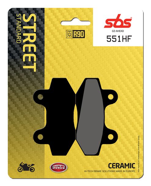 Plaquettes de frein SBS 551HF Street Ceramic pour Honda MBX, Sachs Madass Hyosung GV 2 Aguila Classic GT Kymco CK XRX Offraod Karion CMX Rebel SYM Wolf