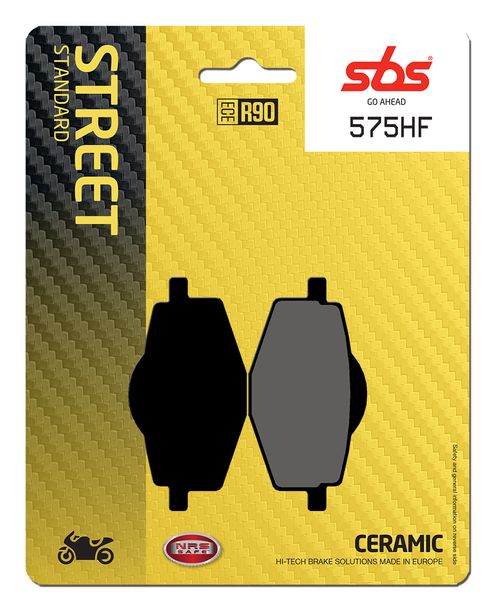 SBS 575HF Street Ceramic brake pads for Yamaha YBR DT LC 2 TZR R1 RE TDR R XT E, Benelli TRK 2 X LC-2 Sachs Roadster 6 50 - 805 ccm Year 1982 - 2019
