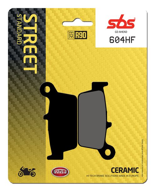 Bremsbeläge SBS 604HF Street Ceramic für Suzuki DR-Z E K, Kawasaki KLX 2 S SM Fantic Motor Caballero Casa Motard DR Honda CRF F Yamaha WR 50 - 1299 Bj. 1990 - 2019