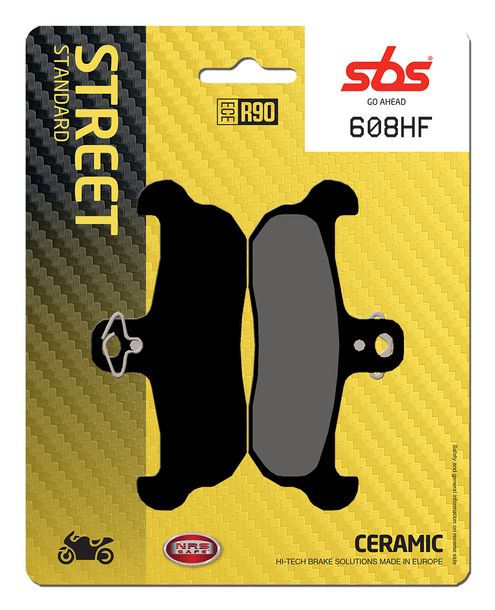 SBS 608HF Street Ceramic brake pads for Aprilia AF1, HM CRE Yamaha TDR R Benelli TRK 2 X Cagiva Freccia Cruiser Super City Gilera RC Top Rally Husqvarna