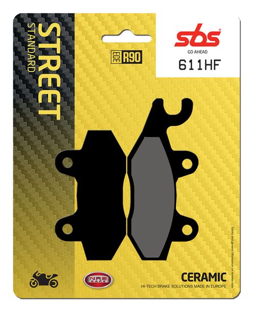 Bremsbeläge SBS 611HF Street Ceramic für Triumph Speed Triple i Sprint ST R RS Bonneville, Yamaha XTZ A Super Tenere Kawasaki KLX S Tiger Explorer XC Bj. 1989 - 2022