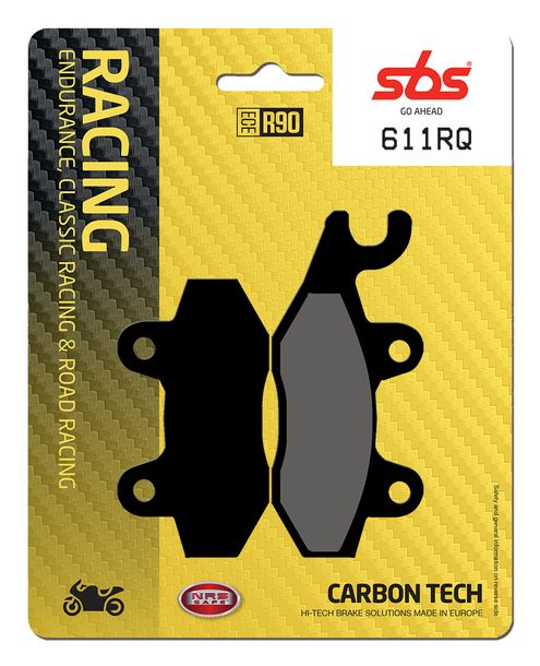 Plaquettes de frein SBS 611RQ Road Racing Carbon Tech pour Triumph Speed Triple i Sprint ST R RS Bonneville T100 Daytona T595 Thruxton EFI i 595N 125 - Année 1997 - 2022