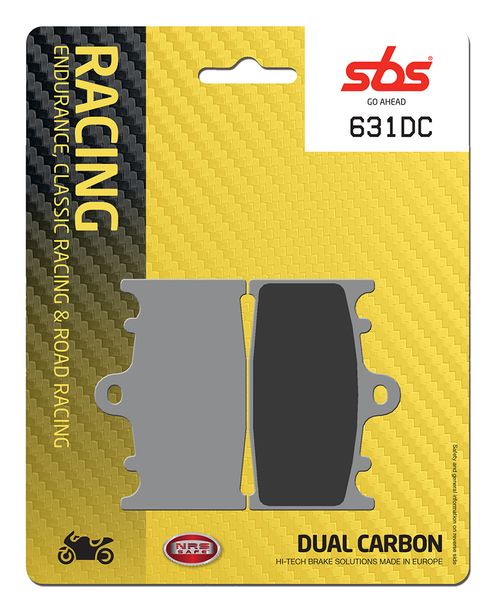 Bremsbeläge SBS 631DC Road Racing Dual Carbon für Suzuki GSX FA F GSF Bandit SA, Kawasaki ZX-6R GSR 400 - 2000 ccm Bj. 1989 - 2017