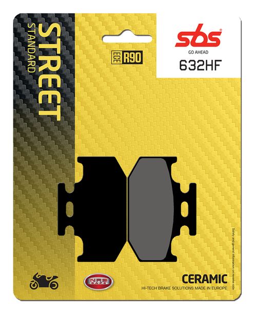 Bremsbeläge SBS 632HF Street Ceramic für Yamaha MT- ABS YZF-R DT X TT E XG Tricker 125 - 600 ccm Bj. 1989 - 2022