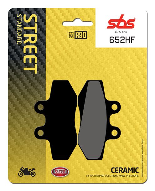 Bremsbeläge SBS 652HF Street Ceramic für Aprilia SR Motard AC SX R LC Euro4, Derbi Senda DRD Racing Beta RR Enduro Supermoto Rieju SMX MRX PRO GPR Gas