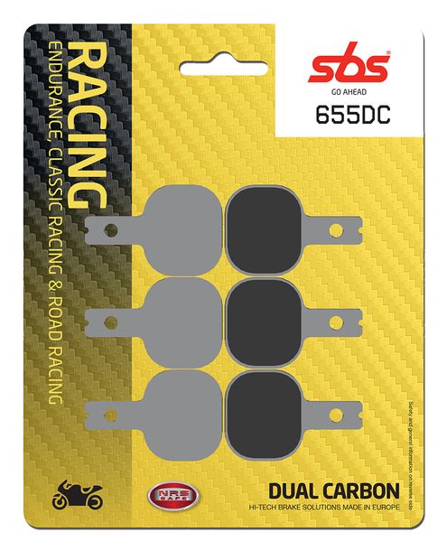 Pastillas de freno de doble carbono SBS 655DC Road Racing