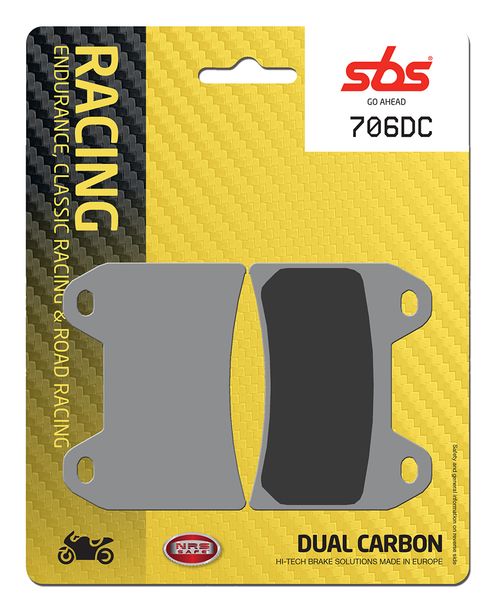 Pastiglie freno a doppio carbonio SBS 706DC Road Racing per BMW F R GT NineT DTC Scrambler Pure Urban Racer 50 - 1400 ccm