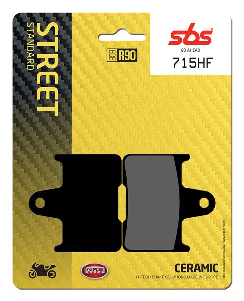 Pastillas de freno SBS 715HF Street Ceramic para Kawasaki GTR ABS ZZR ZX-7 R RR F Performance Sport, Honda CB A MuZ / MZ S SF ST 750 - 1400 ccm Año 1996 - 2020