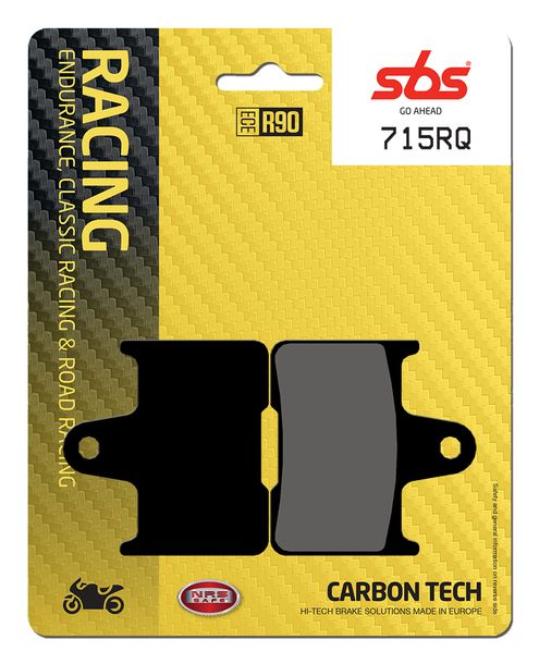 Bremsbeläge SBS 715RQ Road Racing Carbon Tech für Kawasaki GTR ABS ZZR ZX-7 R RR, Honda CB S SA A F MuZ / MZ SF ST 750 - 1400 ccm Bj. 1996 - 2017